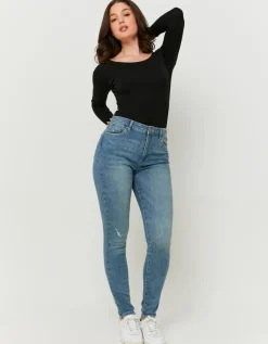 Jean Skinny Destroy Bleu Taille Mi-Haute^Tally Weijl Best
