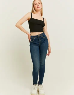 Jean Skinny Push-Up Bleu Foncé Taille Mi-Haute^Tally Weijl Online