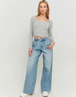 Jean Wide Leg Bleu Clair Taille Basse^Tally Weijl New