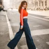 Jean Wide Leg Foncé avec Boutons Pression^Tally Weijl Sale
