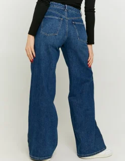 Jean Wide Leg Foncé avec Boutons Pression^Tally Weijl Sale