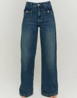 Jean Wide Leg Délavage Brut avec Poches^Tally Weijl Discount