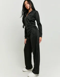 Jogging Straight Leg avec Bandes Latérales en Strass^Tally Weijl Online