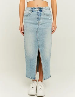 Jupe midi en denim taille haute avec fente^Tally Weijl Hot