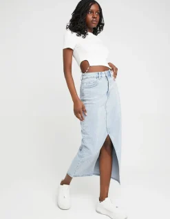 Jupe midi en jean taille haute avec strass^Tally Weijl Best