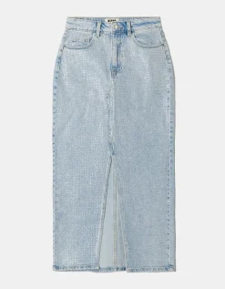 Jupe midi en jean taille haute avec strass^Tally Weijl Best
