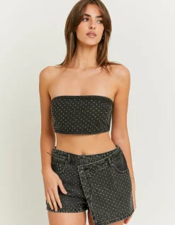 Jupe-Short en Jean avec Strass Taille Mi-Haute^Tally Weijl Clearance