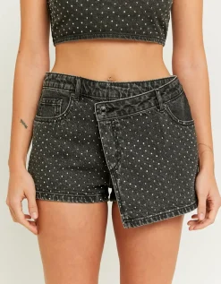 Jupe-Short en Jean avec Strass Taille Mi-Haute^Tally Weijl Clearance