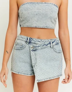 Jupe-Short en Jean avec Strass Taille Mi-Haute^Tally Weijl Best
