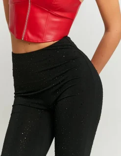 Legging Flare Taille Mi-Haute avec Strass^Tally Weijl Fashion