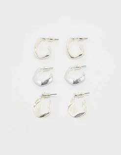 Lot de 3 Paires de Boucles d'Oreilles argentées^Tally Weijl Sale