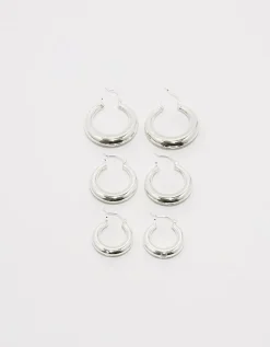 Lot de 3 Paires de Créoles Larges^Tally Weijl Clearance
