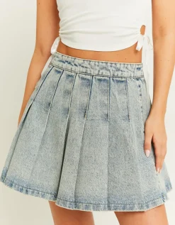 Mini jupe en jean plissée taille haute^Tally Weijl Discount