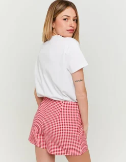 Mini Jupe-Short à Imprimé Vichy et Détail Nœuds^Tally Weijl Discount