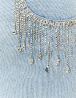 Mini-Jupe en Denim avec Strass^Tally Weijl Sale