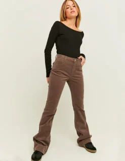 Pantalon Bootcut Brun en Velours Côtelé^Tally Weijl Online