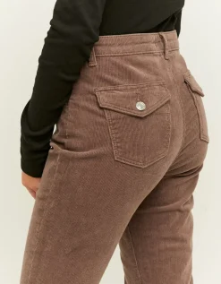 Pantalon Bootcut Brun en Velours Côtelé^Tally Weijl Online