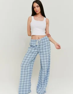 Pantalon Large en Lin à Carreaux^Tally Weijl Sale