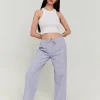 Pantalon Rayé à Jambe Large en Lin^Tally Weijl New
