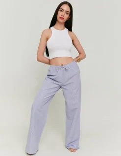 Pantalon Rayé à Jambe Large en Lin^Tally Weijl New