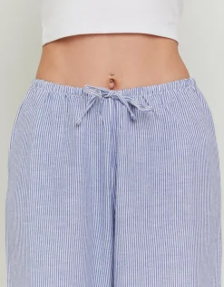 Pantalon Rayé à Jambe Large en Lin^Tally Weijl New