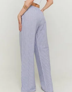 Pantalon Rayé à Jambe Large en Lin^Tally Weijl New