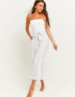 Pantalon Rayé Wide Leg avec Taille Élastique^Tally Weijl Clearance