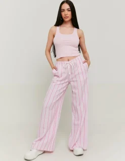 Pantalon Wide Leg Rayé en Lin^Tally Weijl Clearance