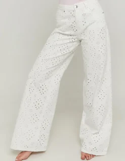 Pantalon Wide Leg Taille Haute avec Broderie^Tally Weijl Discount