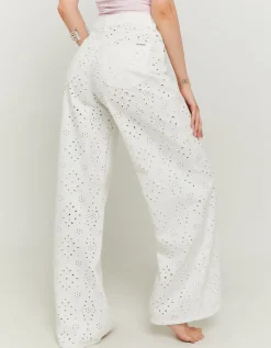 Pantalon Wide Leg Taille Haute avec Broderie^Tally Weijl Discount