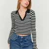 Pull Ajusté Rayé avec Col Polo^Tally Weijl Sale