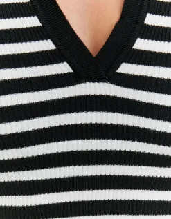 Pull Ajusté Rayé avec Col Polo^Tally Weijl Sale
