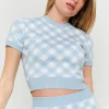 Pull Blanc et Bleu à Imprimé Vichy^Tally Weijl New