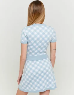 Pull Blanc et Bleu à Imprimé Vichy^Tally Weijl New