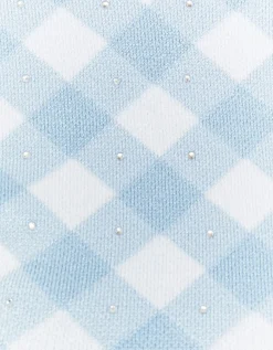 Pull Blanc et Bleu à Imprimé Vichy^Tally Weijl New