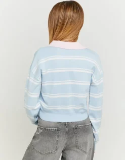 Pull Court Rayé avec Col Polo^Tally Weijl Outlet