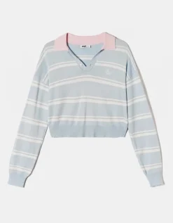 Pull Court Rayé avec Col Polo^Tally Weijl Outlet