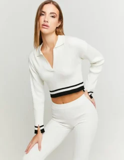 Pull Rayé en Maille avec Col Polo^Tally Weijl Online