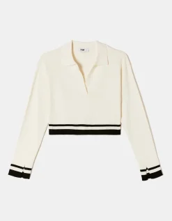 Pull Rayé en Maille avec Col Polo^Tally Weijl Online