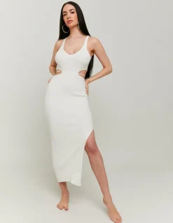 Robe Blanche en Maille avec Laçage^Tally Weijl Outlet