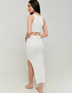 Robe Blanche en Maille avec Laçage^Tally Weijl Outlet