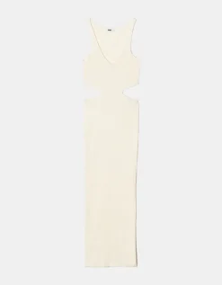 Robe Blanche en Maille avec Laçage^Tally Weijl Outlet