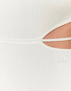 Robe Blanche en Maille avec Laçage^Tally Weijl Outlet