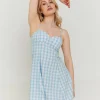 Robe Courte Bleue Imprimé Vichy^Tally Weijl New