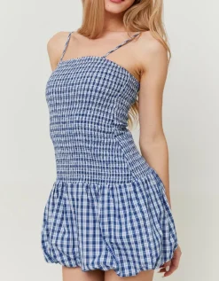 Robe Courte Bleue Imprimé Vichy^Tally Weijl Fashion