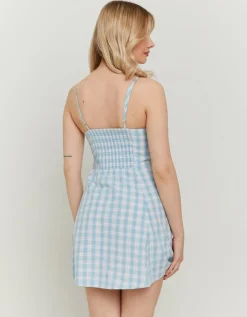 Robe Courte Bleue Imprimé Vichy^Tally Weijl New