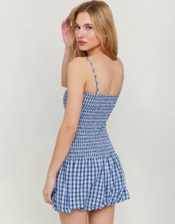 Robe Courte Bleue Imprimé Vichy^Tally Weijl Fashion