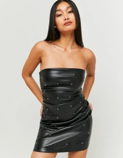 Robe Courte e en Similicuir Clouté^Tally Weijl New