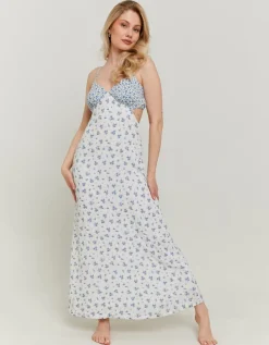 Robe Longue Florale en Lin Froissé^Tally Weijl Outlet