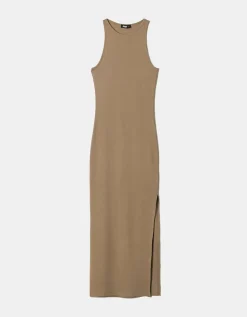 Robe Midi Brune Basique avec Fente à l'Avant^Tally Weijl Best